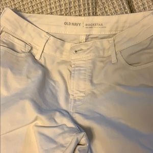 Old Navy Mid Rise Rockstar White Jeans